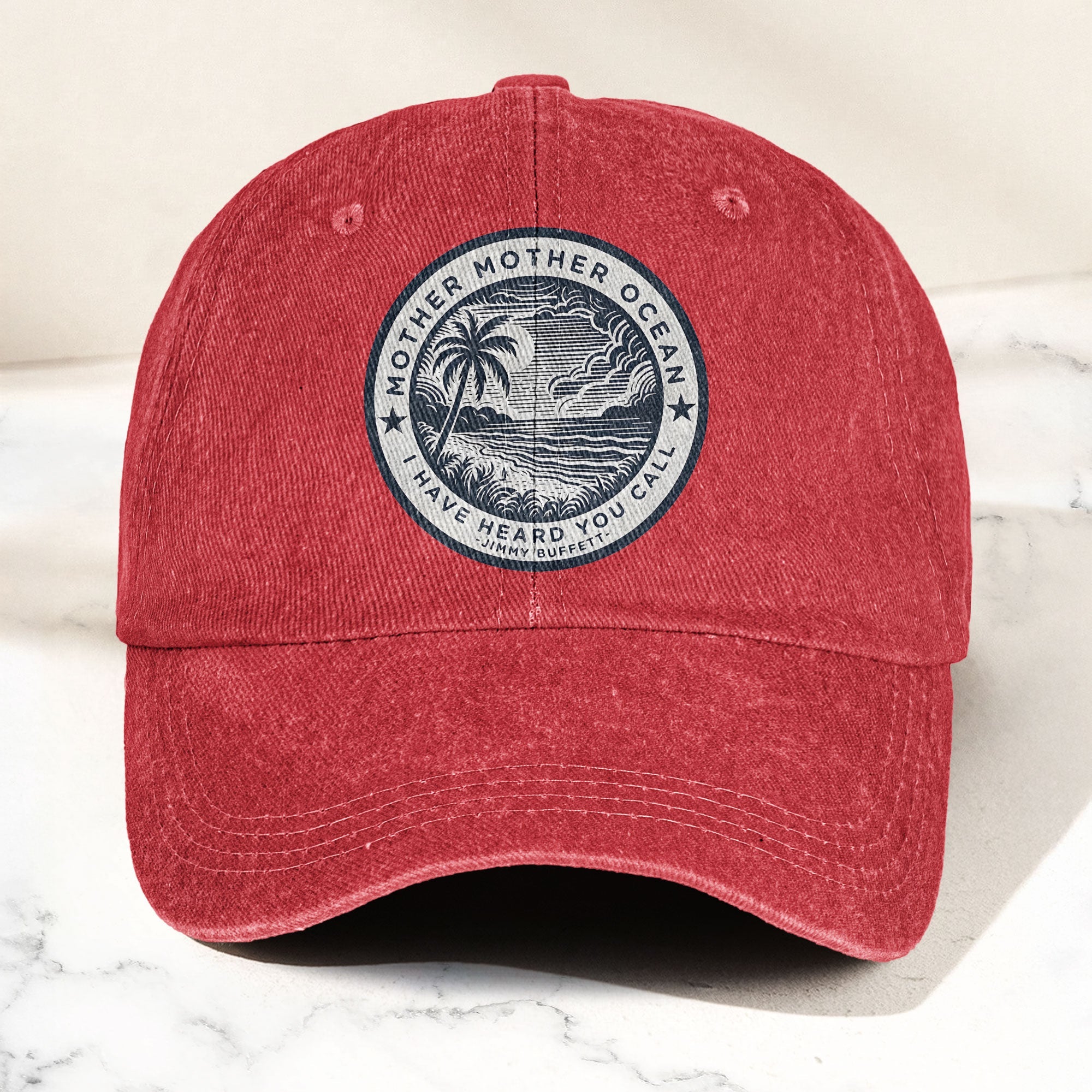 Mother Oceans Denim Cap Retro Jimmy Buffett Inspired Dad Hat (With Box)