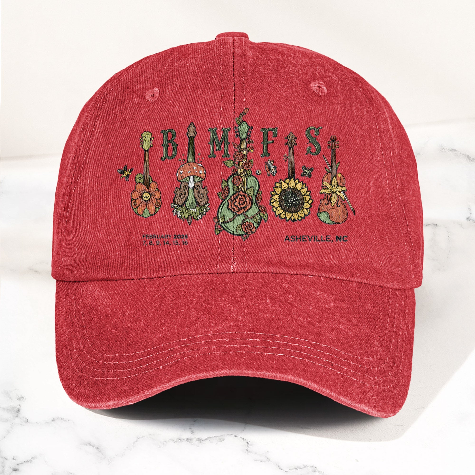 Billy Strings BMFS Asheville NC Concert Graphic Music Merch Denim Cap Retro Vintage Dad Cap Gift For Dad (With Box)