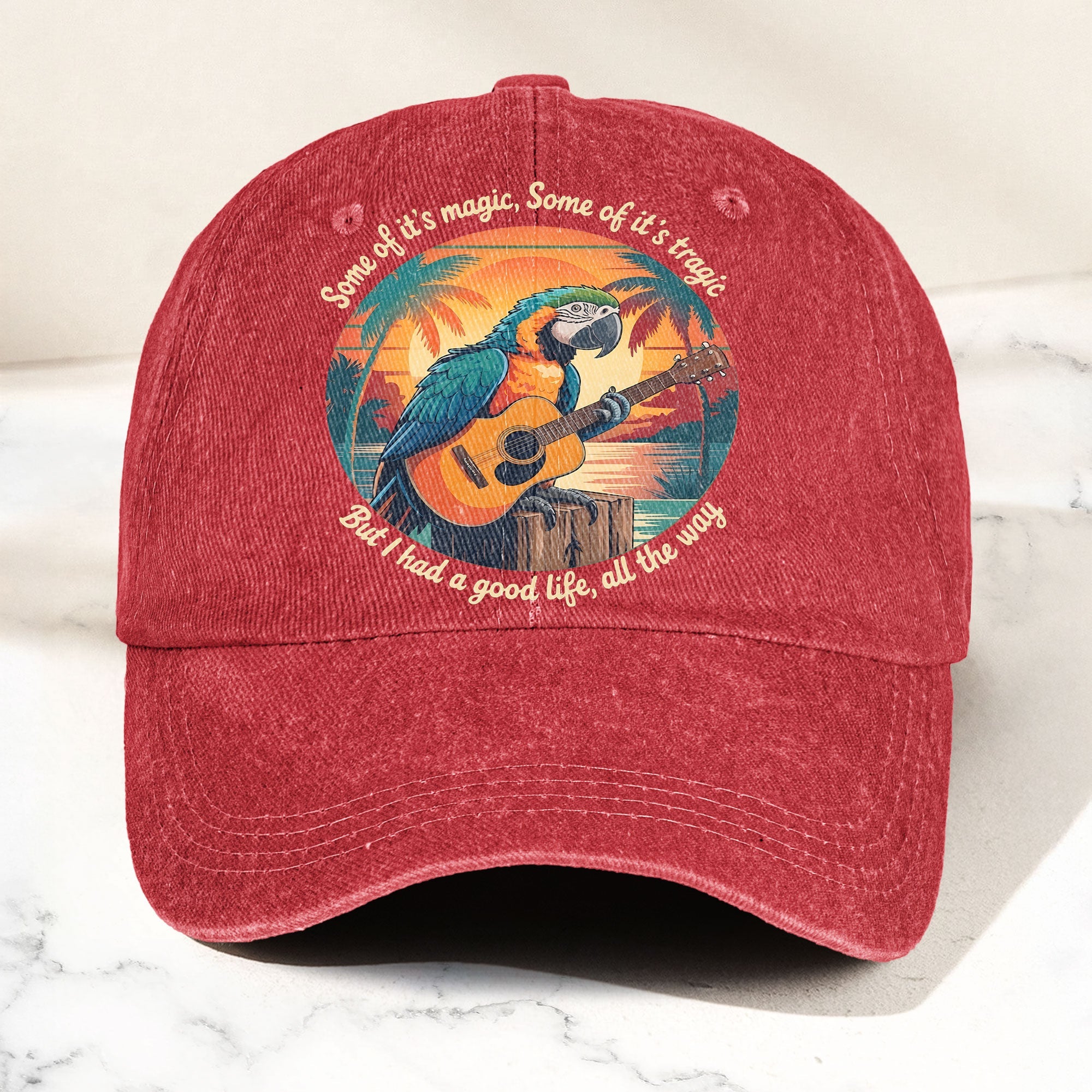 Some of Its Magic, Some of Its Tragic Denim Cap Retro Jimmy Buffett Inspired Dad Hat (With Box)