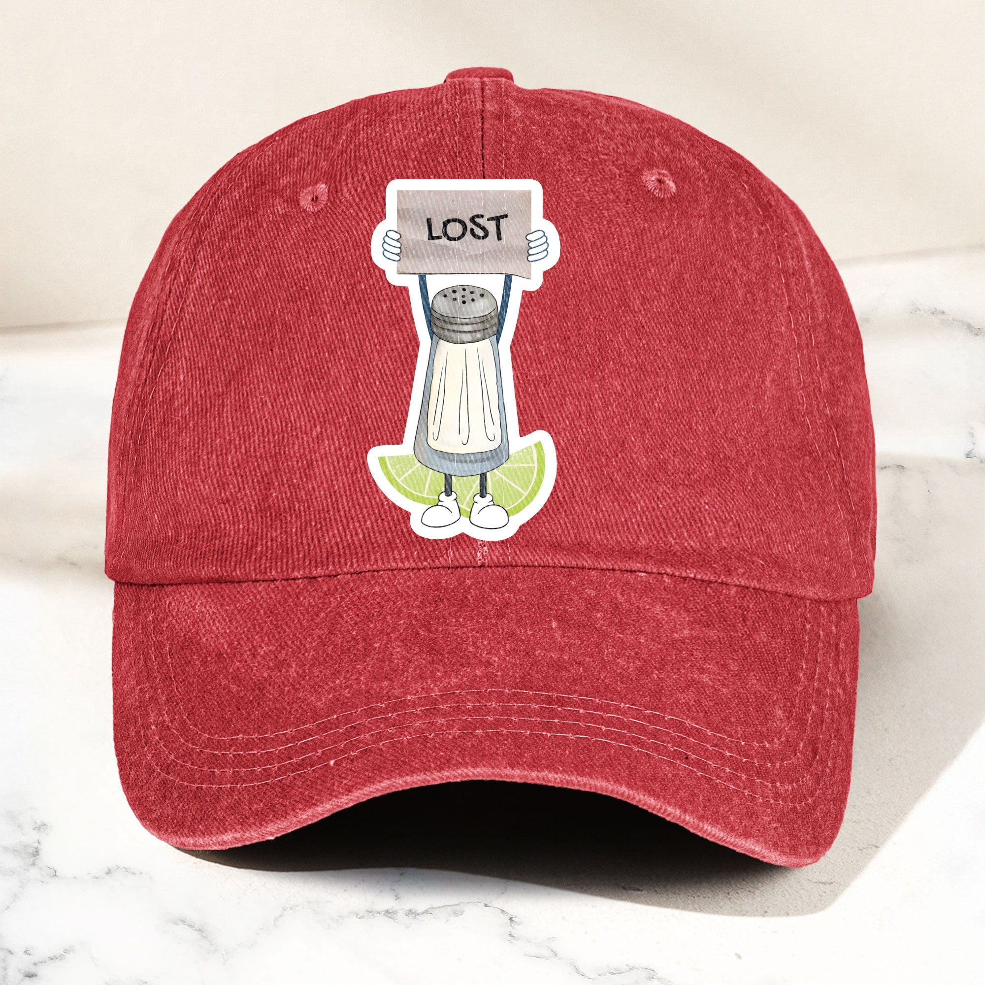 Lost Shaker of Salt Denim Cap Retro Classic Jimmy Buffett Inspired Dad Hat (With Box)
