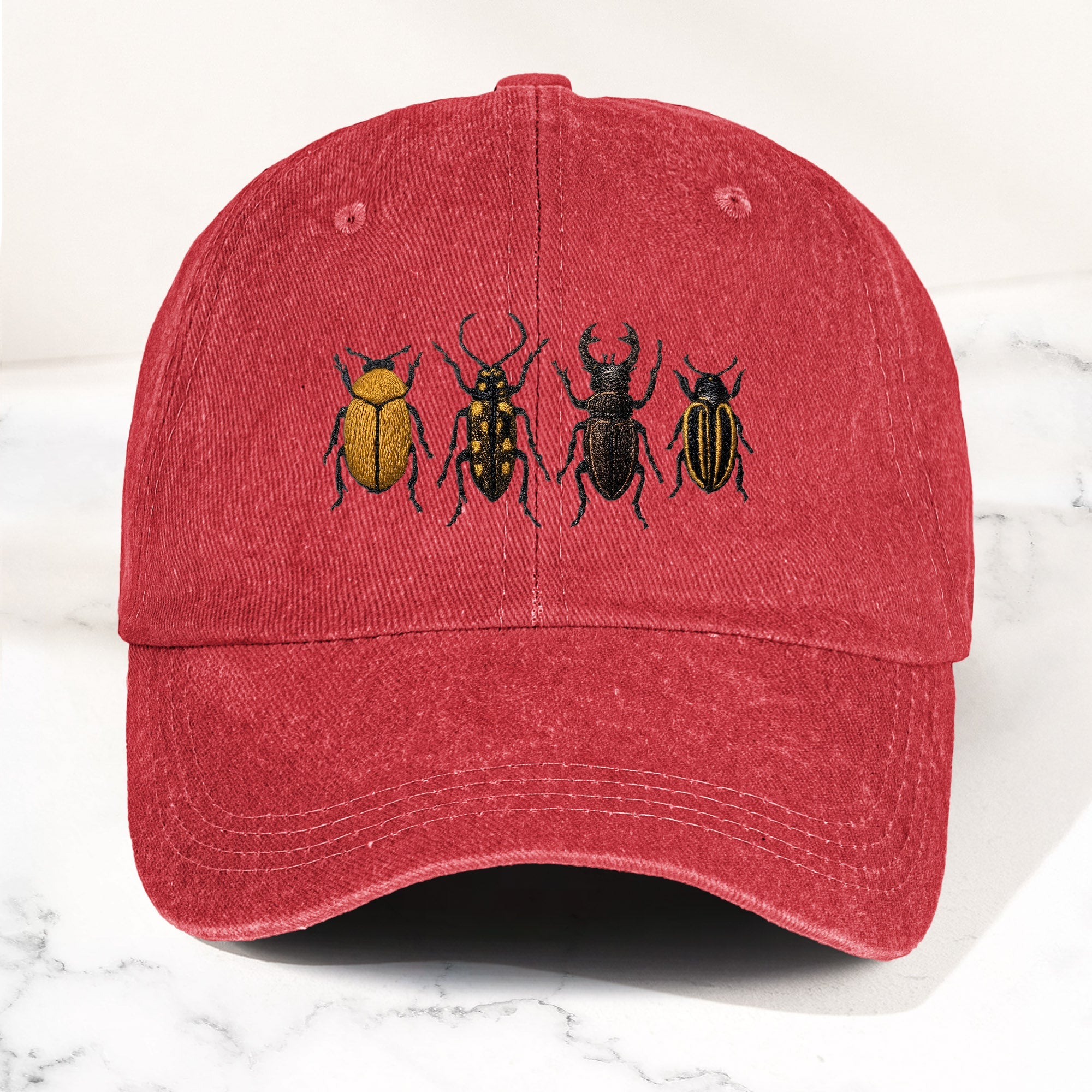 The Beatles Denim Cap Minimalist Beetle Design Dad Hat ( With Box)