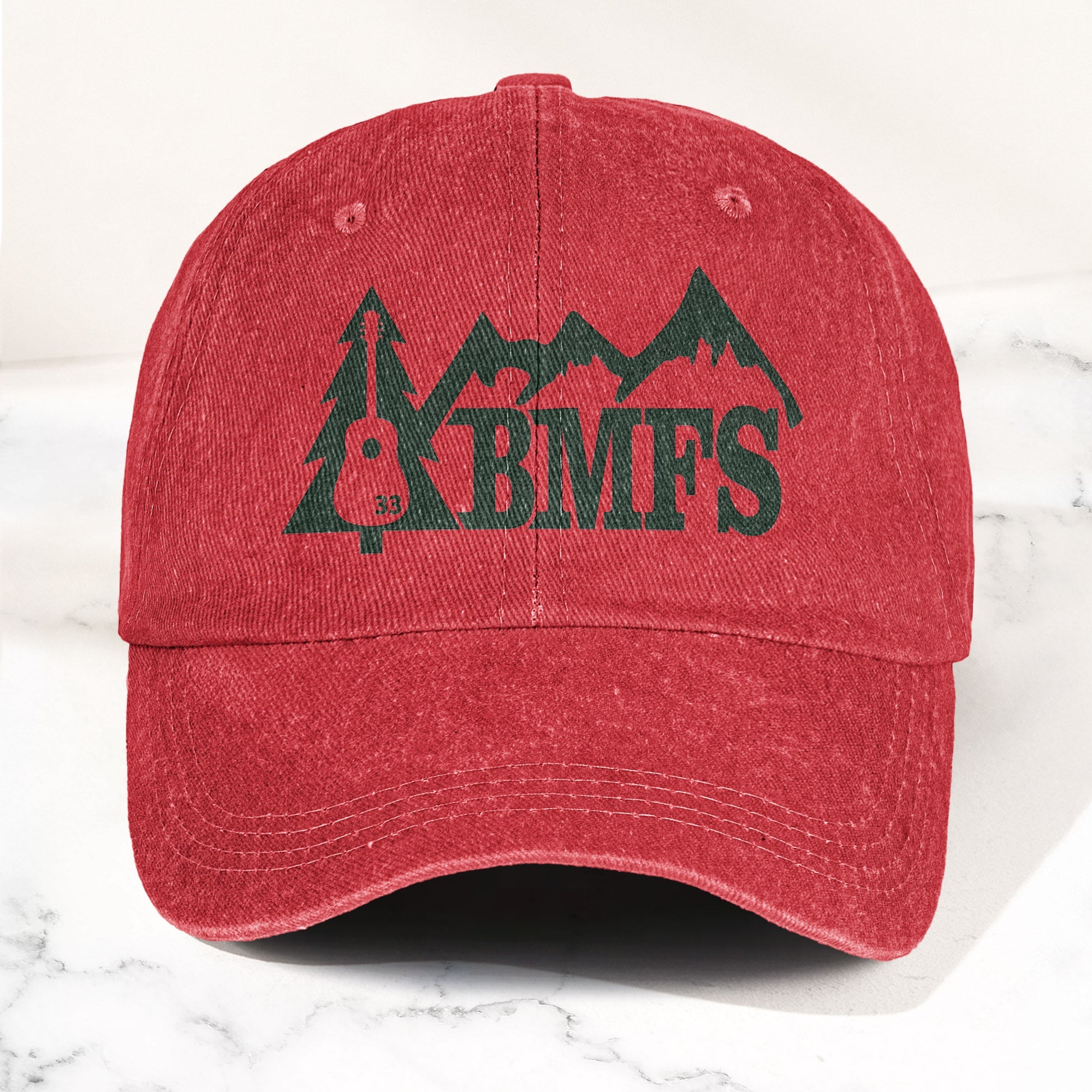 Billy Strings BMFS Acoustic Guitar Mountain Nature Music Merch Denim Cap Retro Vintage Dad Cap Gift For Dad (With Box)