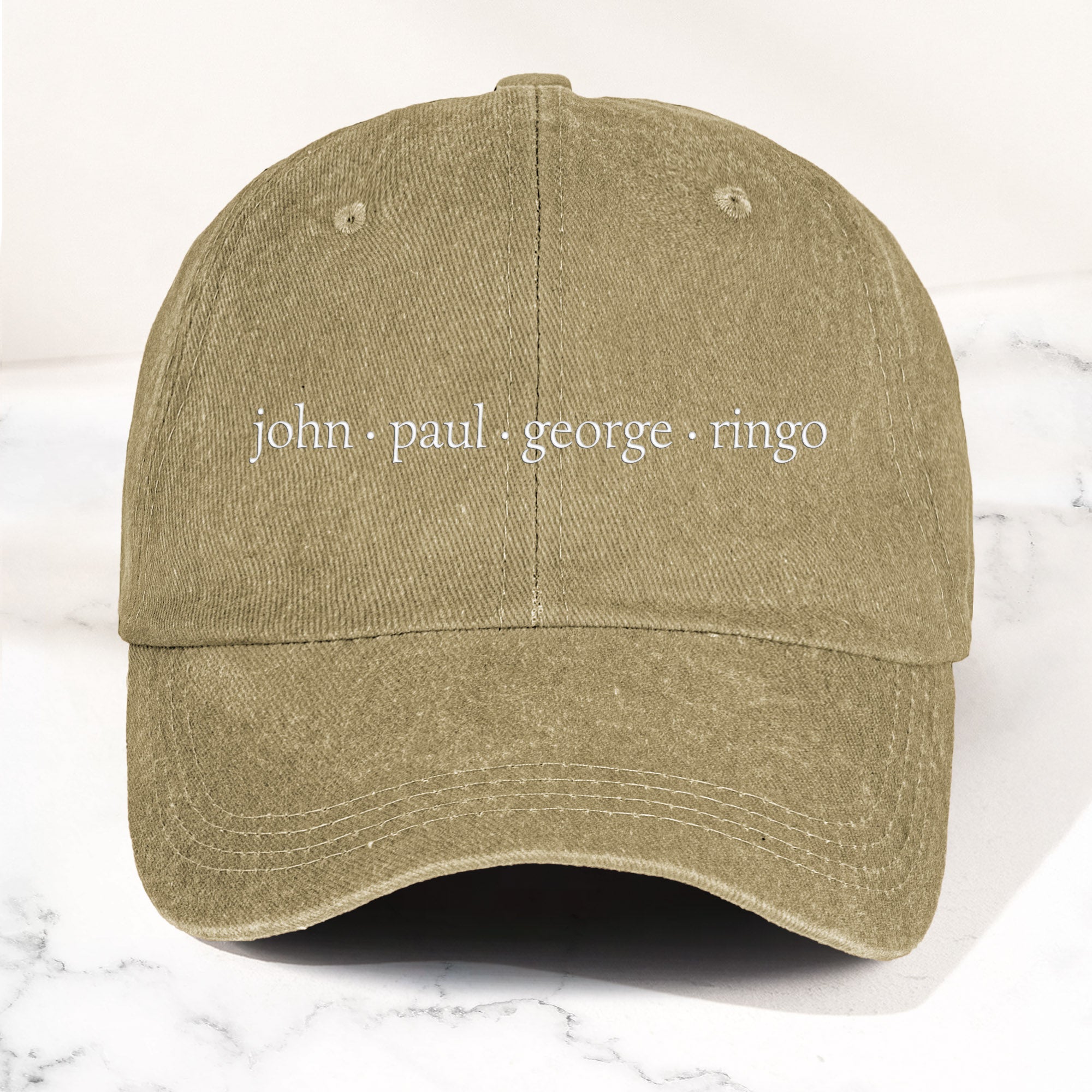 John Paul George Ringo Denim Cap Minimalist Beatles Dad Hat Gift ( With Box)