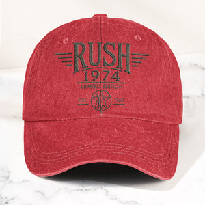 Rush 1974 Starman Logo Denim Cap Vintage Dad Cap Gift For Dad (With Box)