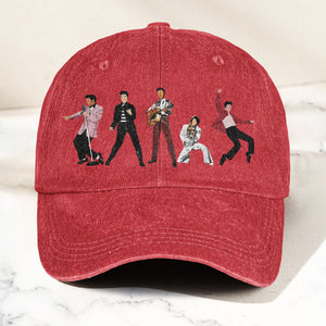 Elvis Presley Denim Cap Iconic Eras Graphic Dad Hat (With Box)