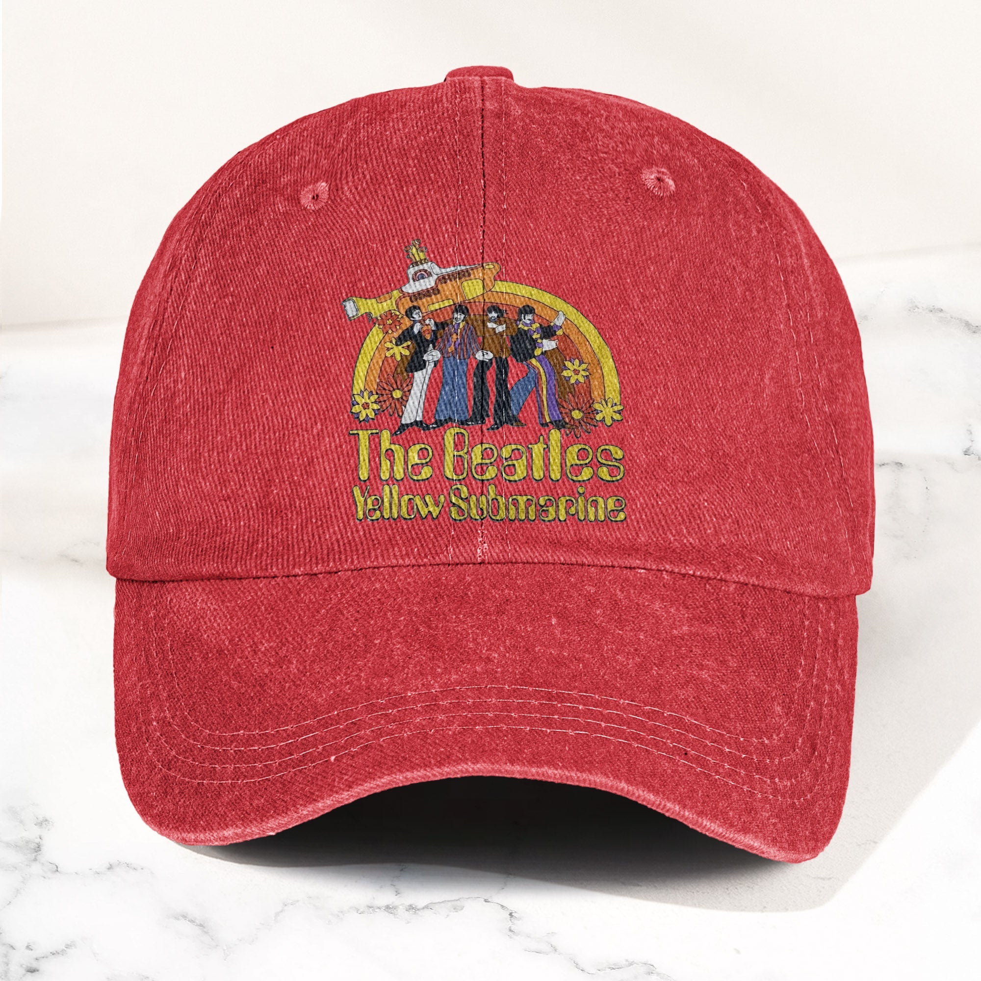 The Beatles Yellow Submarine Denim Dad Cap Iconic Album Design ( With BOX)