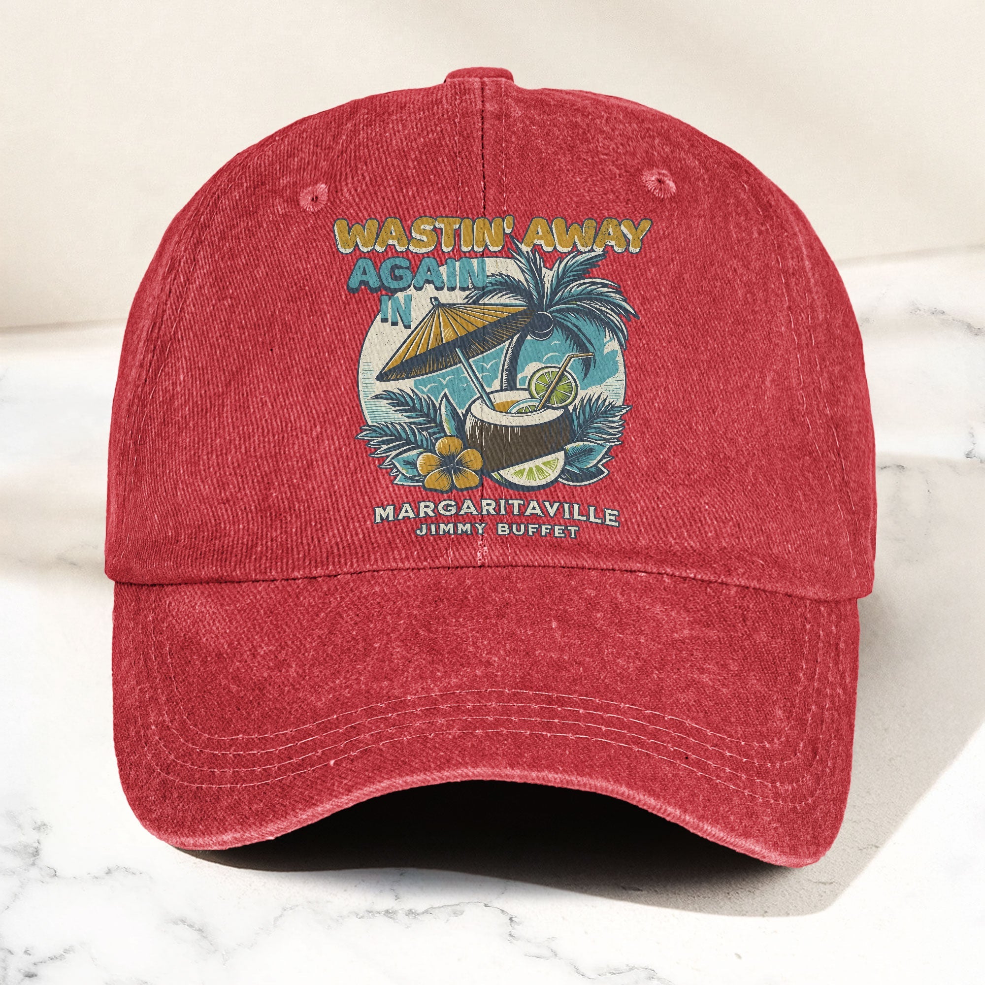 Margaritaville Denim Cap Retro Jimmy Buffett Inspired Dad Hat (With Box)