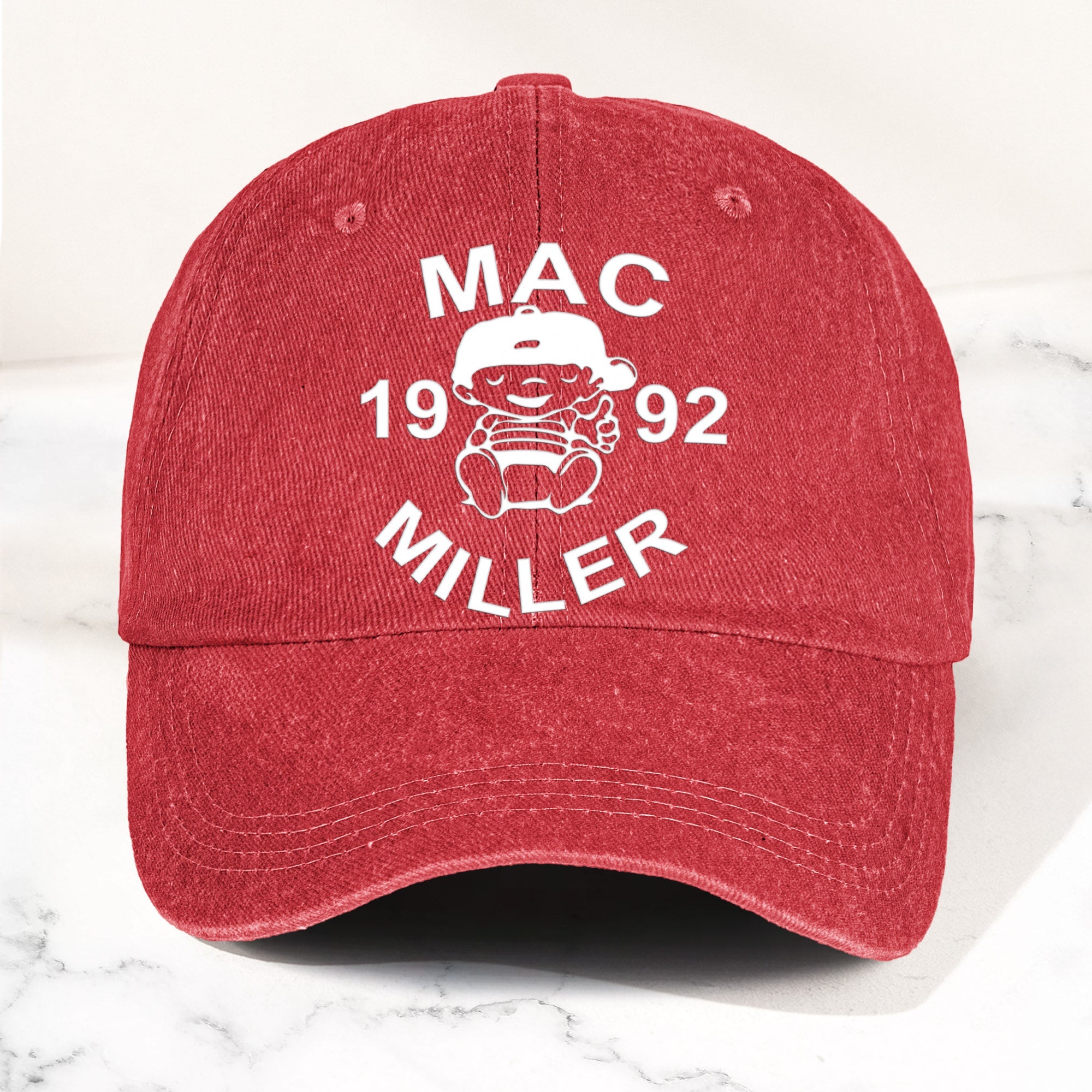 Mac Miller Denim Dad Cap 1992 Baby Logo Tribute Design ( With BOX)