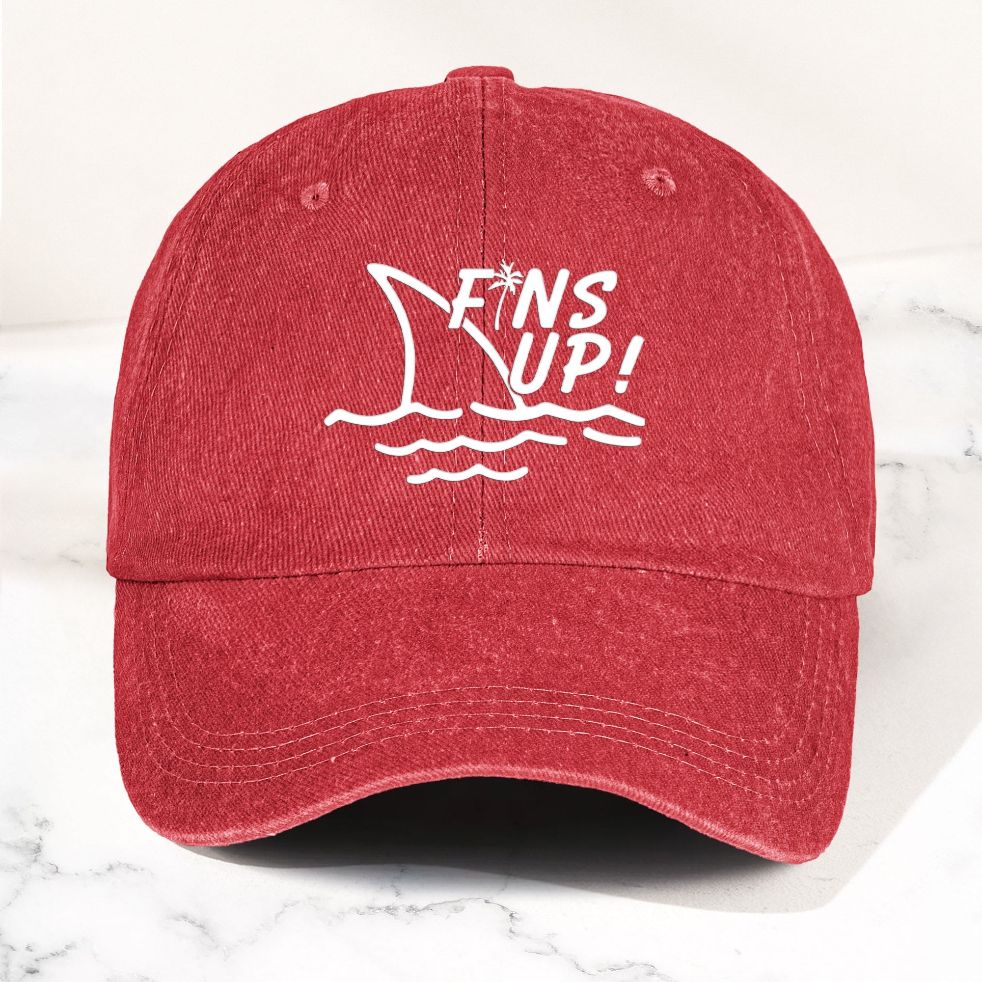 Jimmy Buffett Denim Dad Cap Fins Up Margaritaville Beach Vibes Hat (With BOX)
