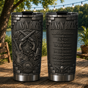 Guns N' Roses 3D Stainless Steel Tumbler Rock Music Travel Mug