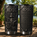 AC/DC 3D Printed Stainless Steel Tumbler Hard Rock Band Album List Travel Mug