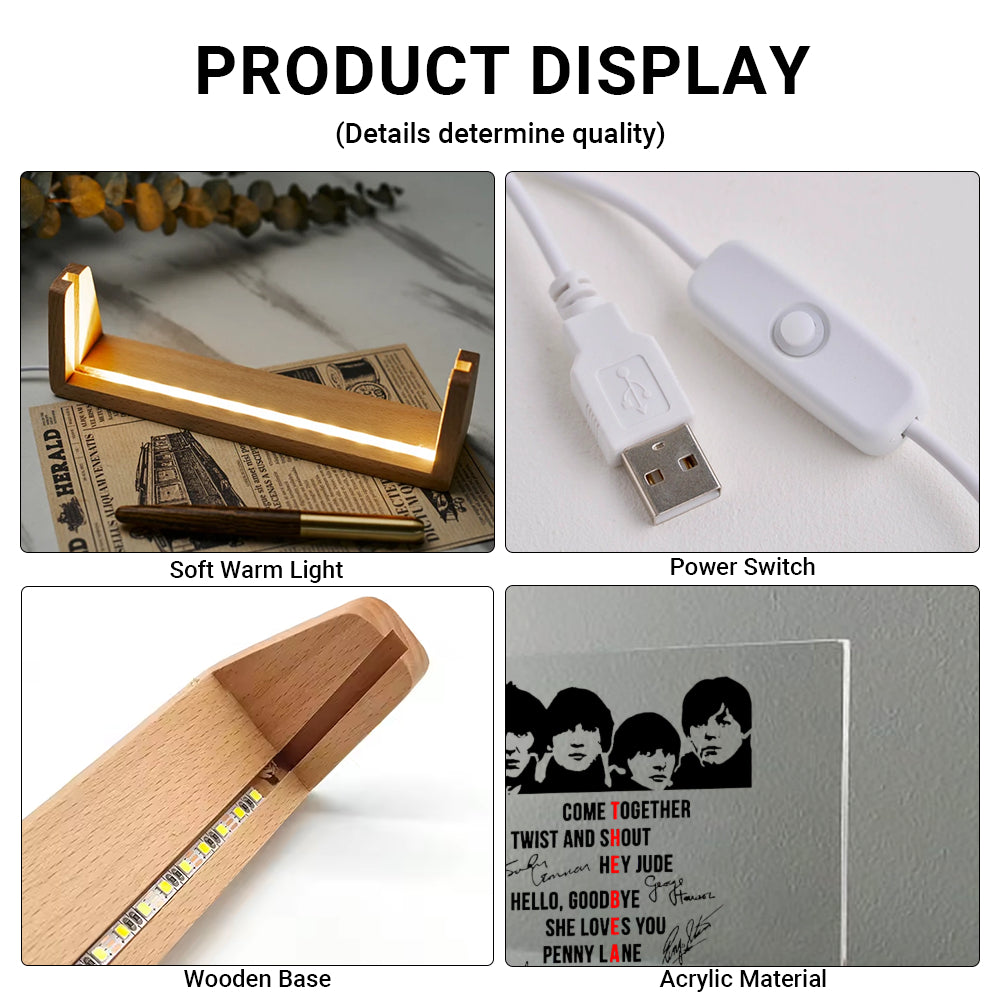The Beatles LED Music Plaque Iconic Songs Edition