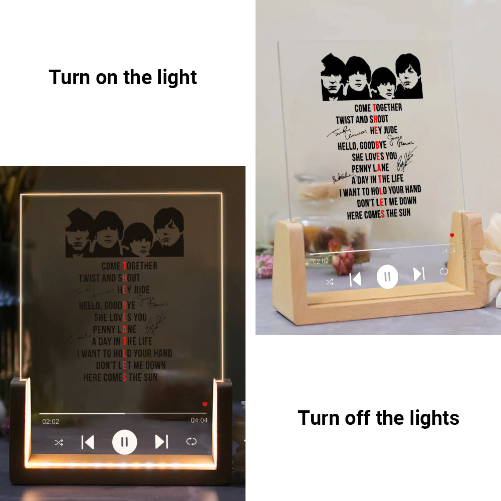 The Beatles LED Music Plaque Iconic Songs Edition