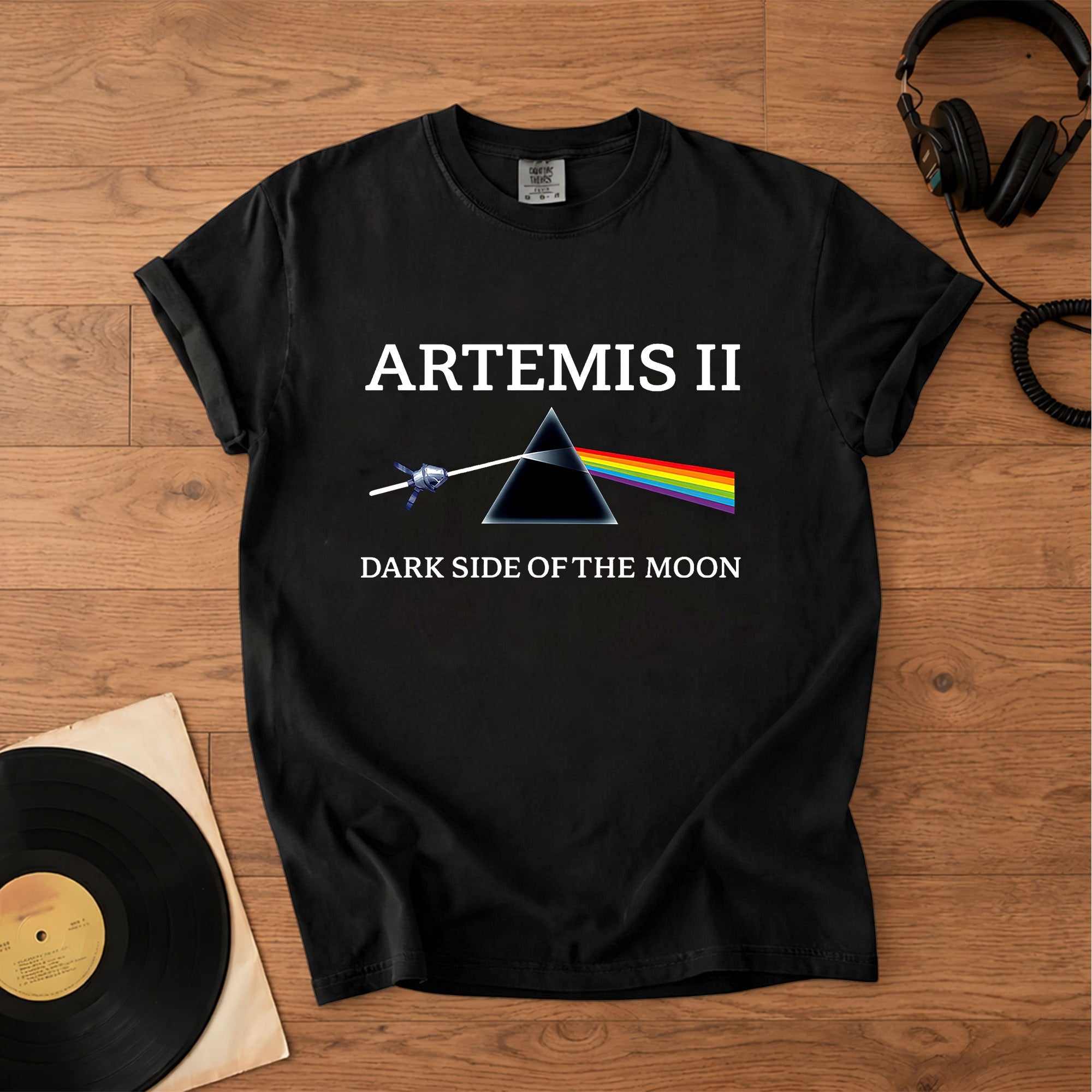 Cosmic Prism Comfort Tee Space & Retro Rock Inspired Graphic Shirt