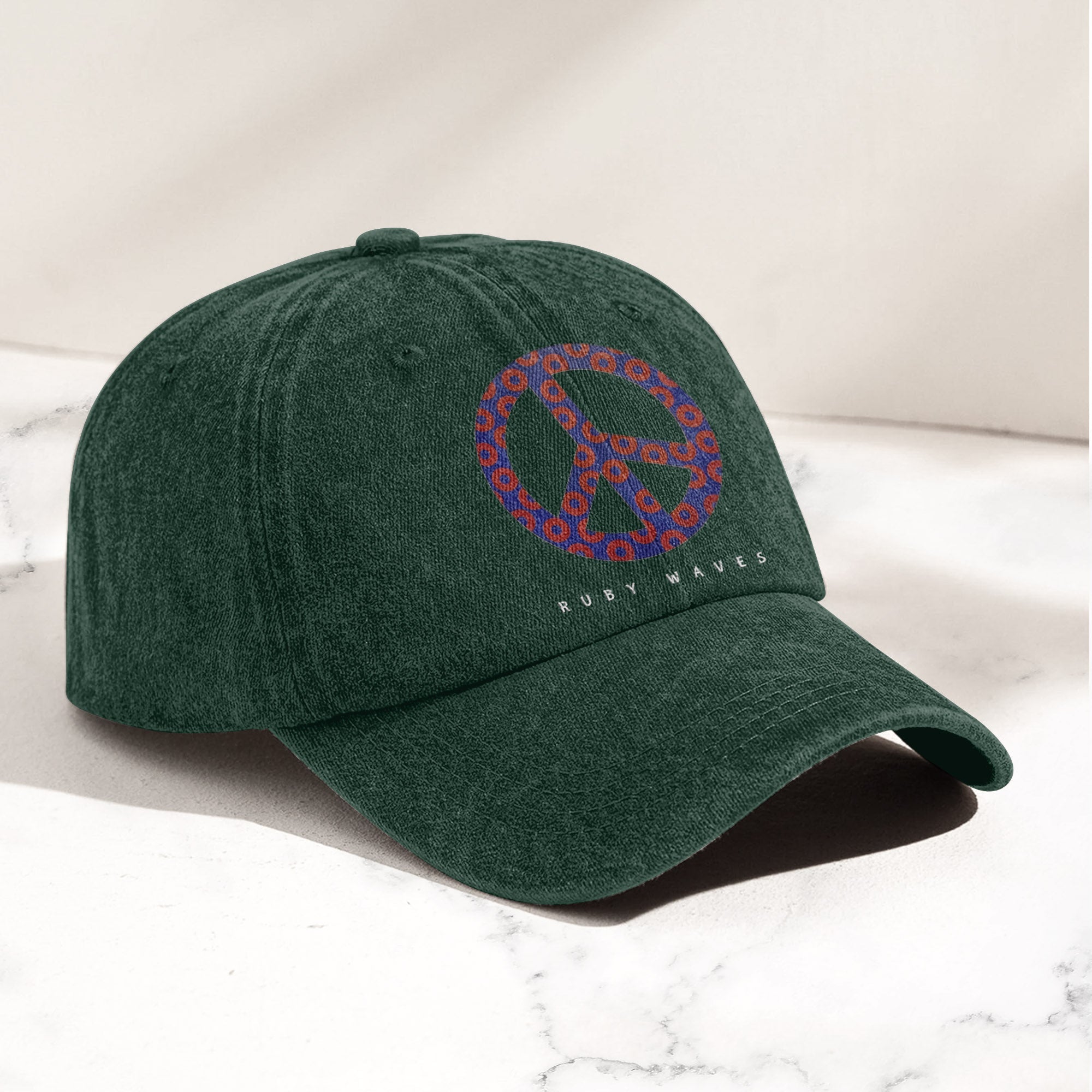 Phish Donut Peace Sign Denim Cap Retro Music Phish Cap Gift For Dad (With Box)