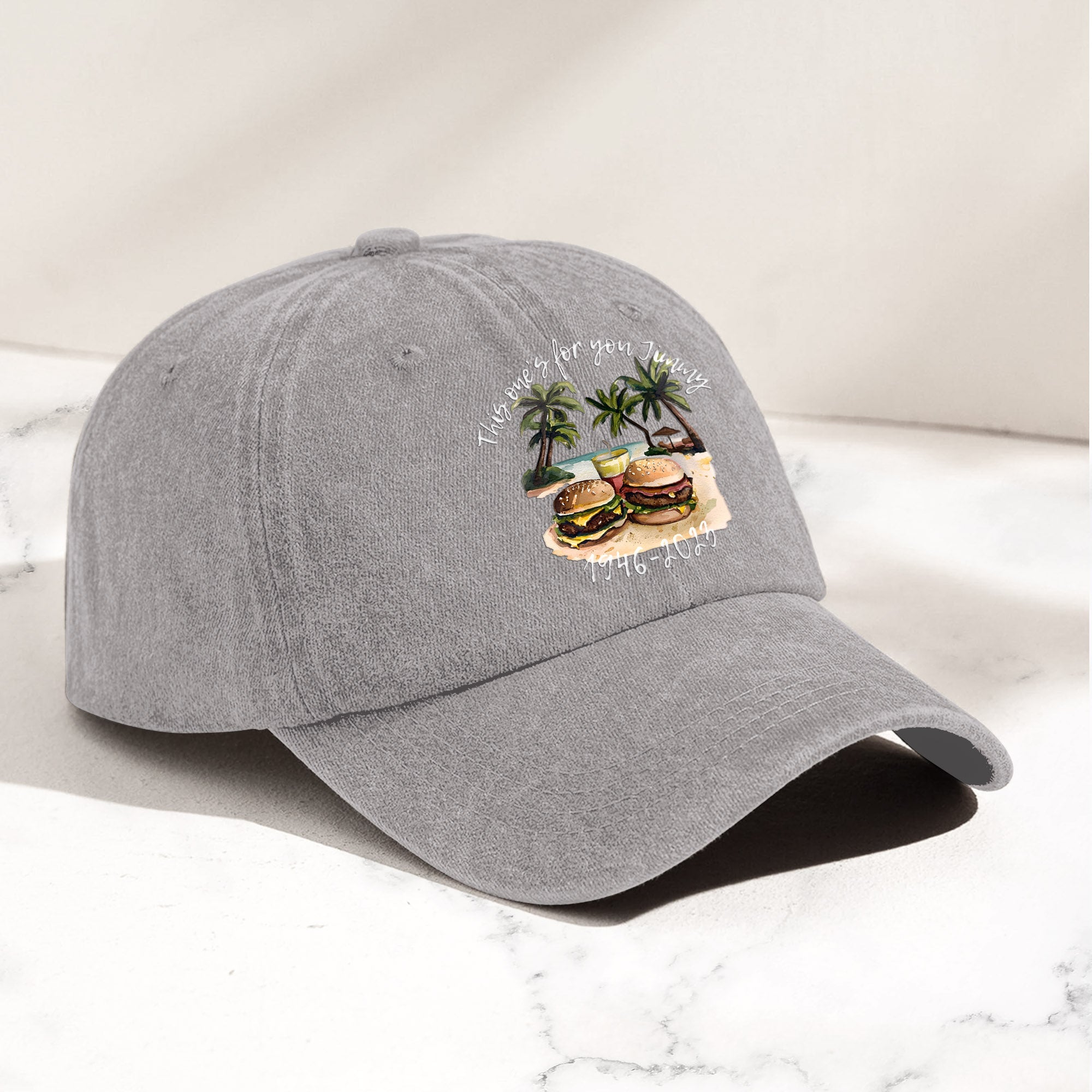 Jimmy Buffett Tribute Denim Dad Cap "This One’s For You Jimmy" Vintage Hat