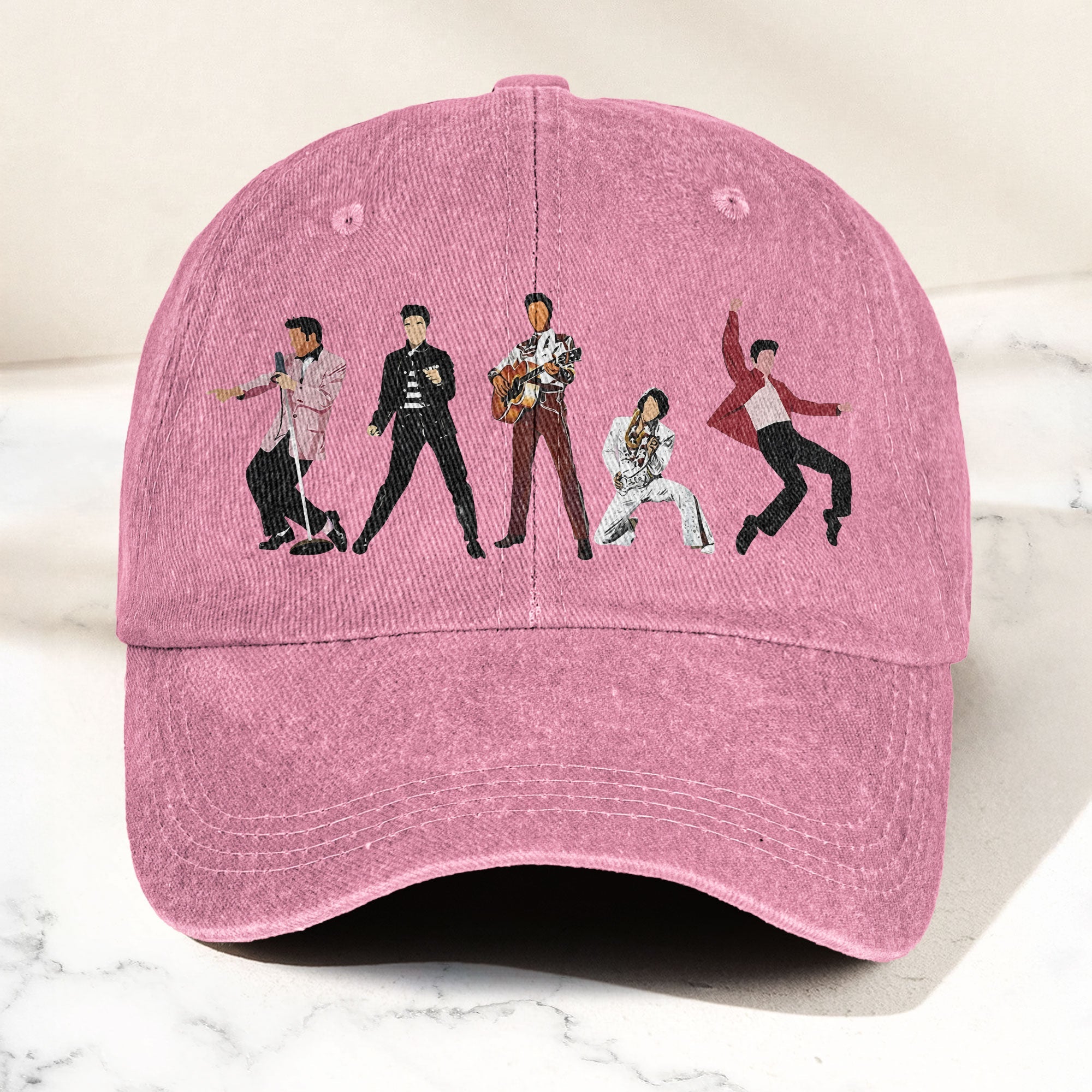 Elvis Presley Denim Cap Iconic Eras Graphic Dad Hat (With Box)
