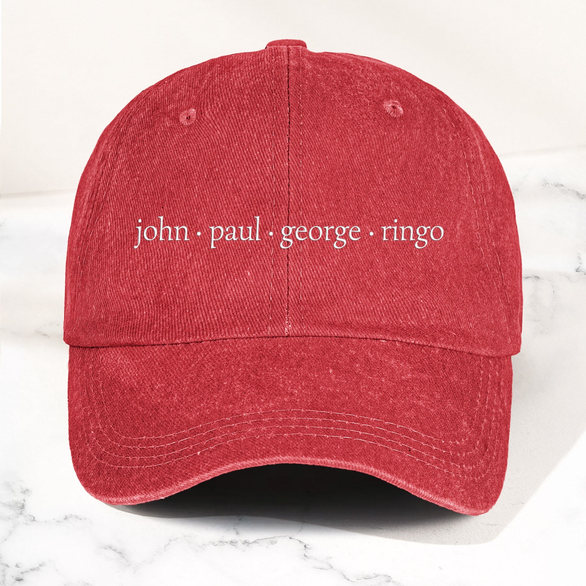 John Paul George Ringo Denim Cap Minimalist Beatles Dad Hat Gift ( With Box)