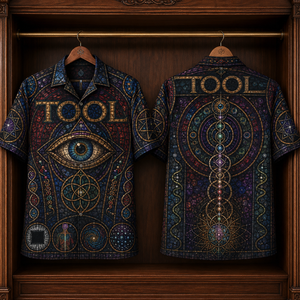 Tool Hawaiian Shirt - Stained Glass Progressive Metal All-Over Print Button-Up Shirt