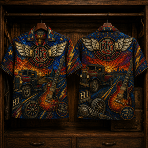 REO Speedwagon Hawaiian Shirt - Stained Glass Classic Rock All-Over Print Button-Up Shirt