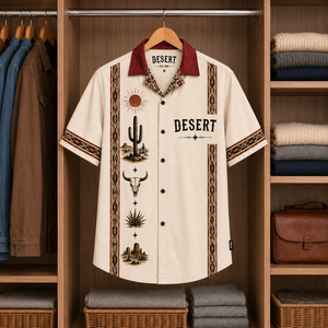 Desert Landscape Luxury Design Hawaiian Shirt – Southwestern Inspired Hawaiian Shirt White Version