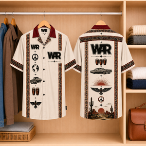 WAR Luxury Design Hawaiian Shirt – Mexican Inspired Hawaiian Shirt White Version