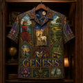 Genesis Hawaiian Shirt - Stained Glass Progressive Rock AOP Button-Up Shirt
