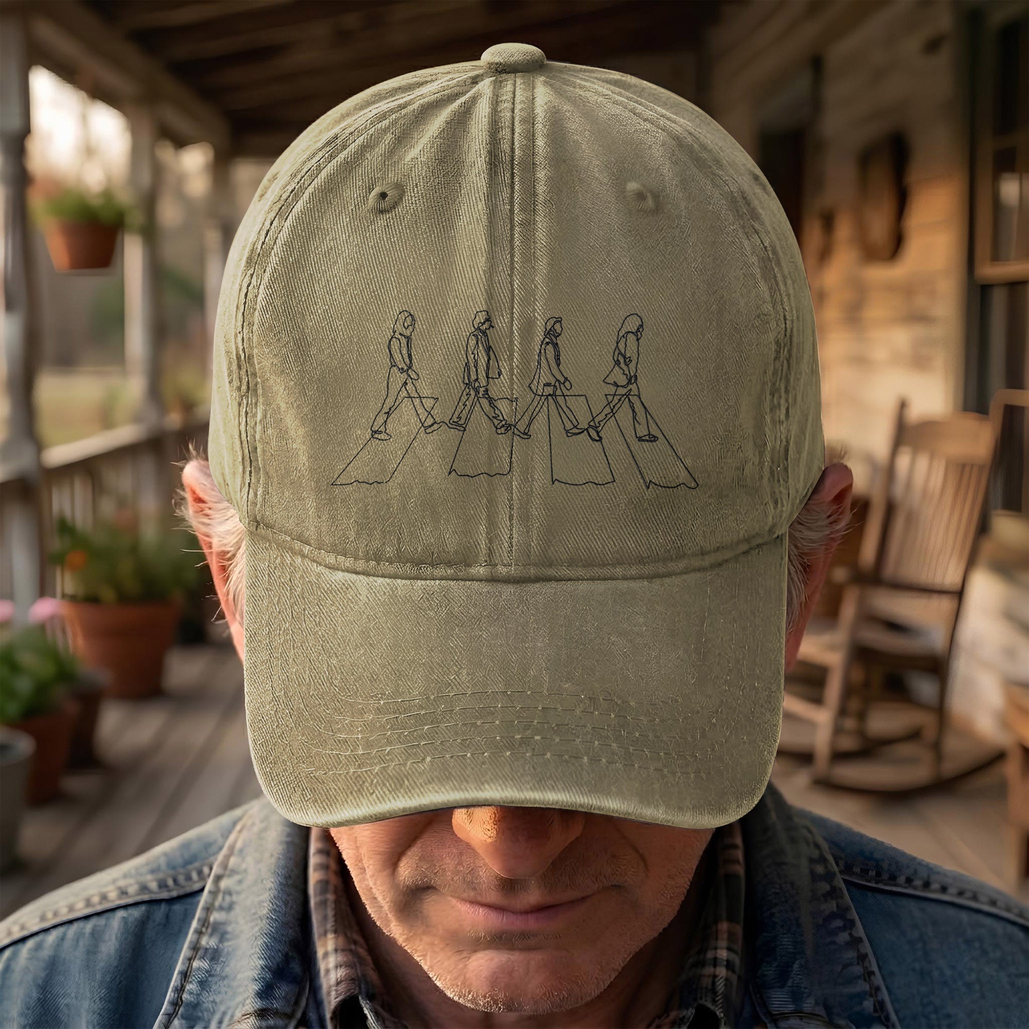 Abbey Road The Beatles Denim Dad Cap Iconic Album Design (With BOX)