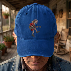 Angus Young In His Guitar Denim Dad Cap Retro AC/DC Design (With BOX)