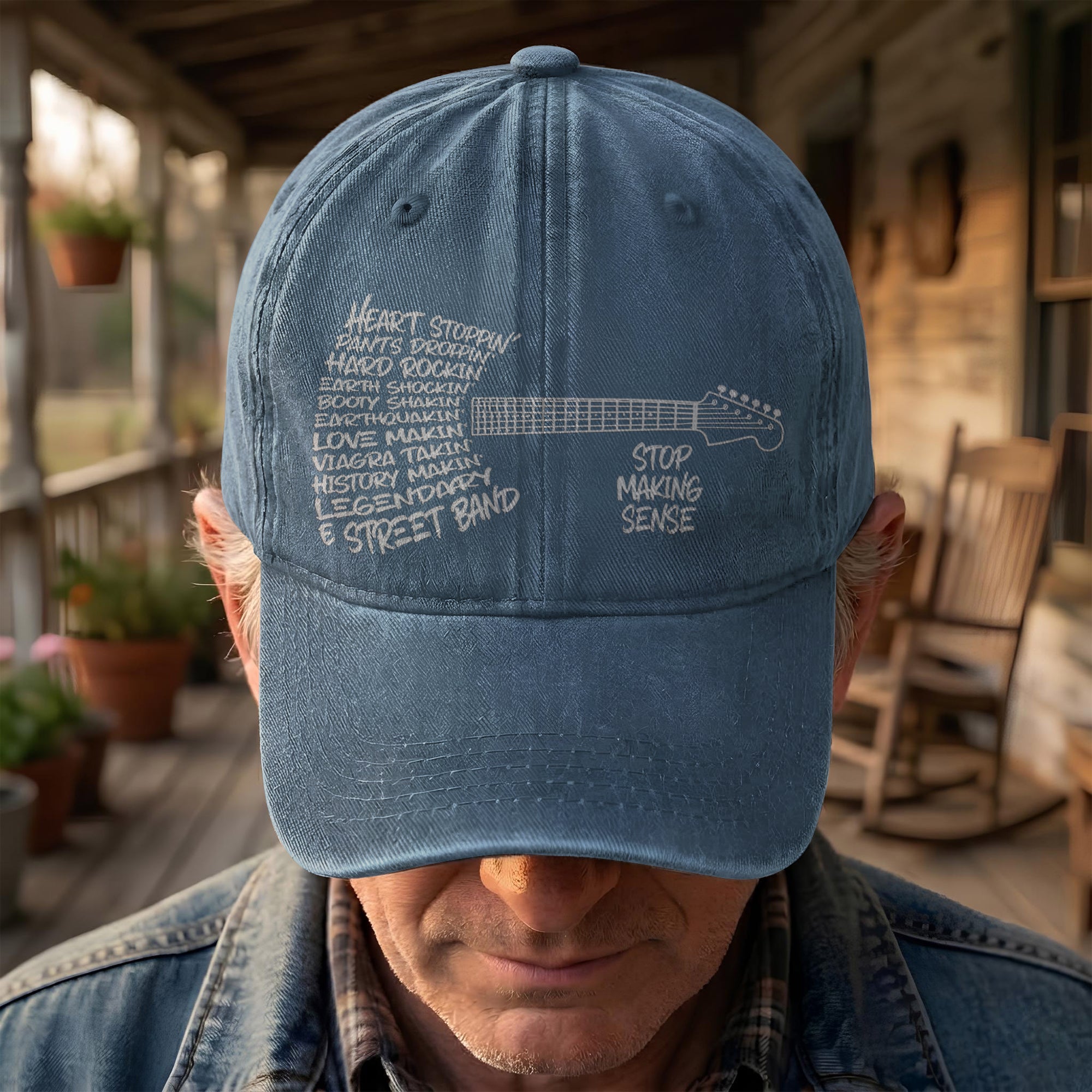 Bruce Springsteen & The E Street Band Denim Cap Retro Rock Music Fan Cap Gift For Dad (With Box)