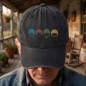 The Fabulous Four Faces Denim Cap Retro The Beatles Tribute Merch Dad Hat (With Box)