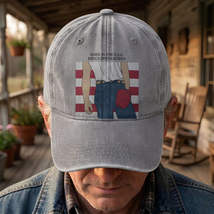 Born in the U.S.A Bruce Springsteen Denim Cap Retro Music Fan Merch Cap Gift For Dad (With Box)