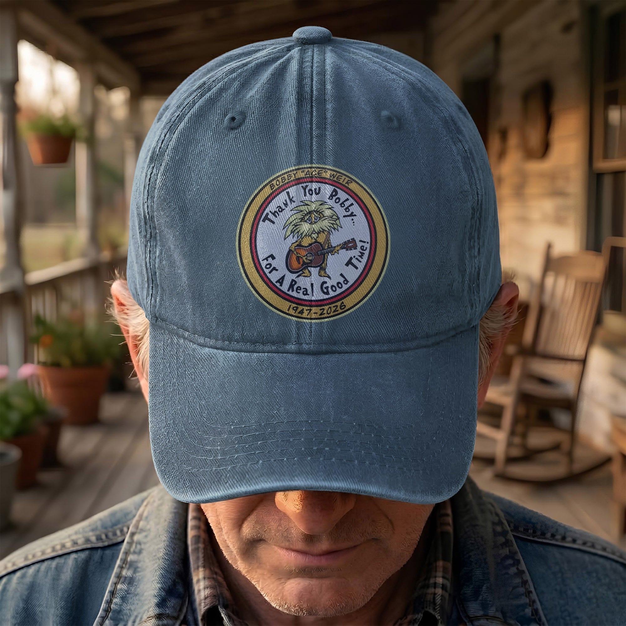 Bobby "Ace" Weir Denim Cap Retro Bob Weir Tribute Merch Hat Gift For Dad (With Box)