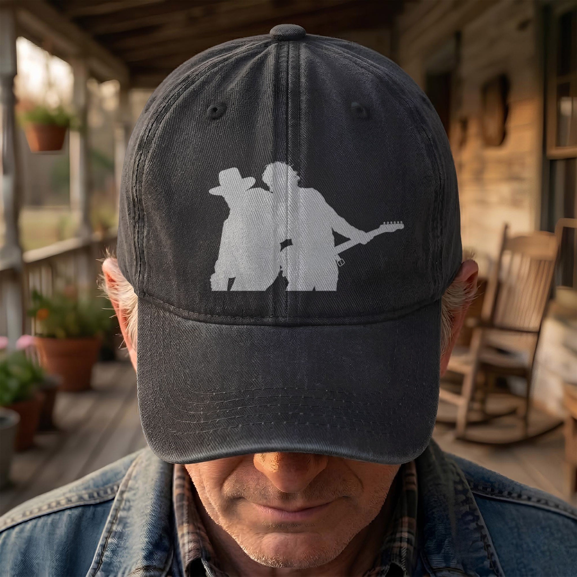 Bruce Springsteen And Clarence Clemons Denim Cap Retro Rock Music Fan Cap (With Box)