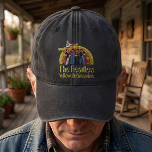 The Beatles Yellow Submarine Denim Dad Cap Iconic Album Design ( With BOX)