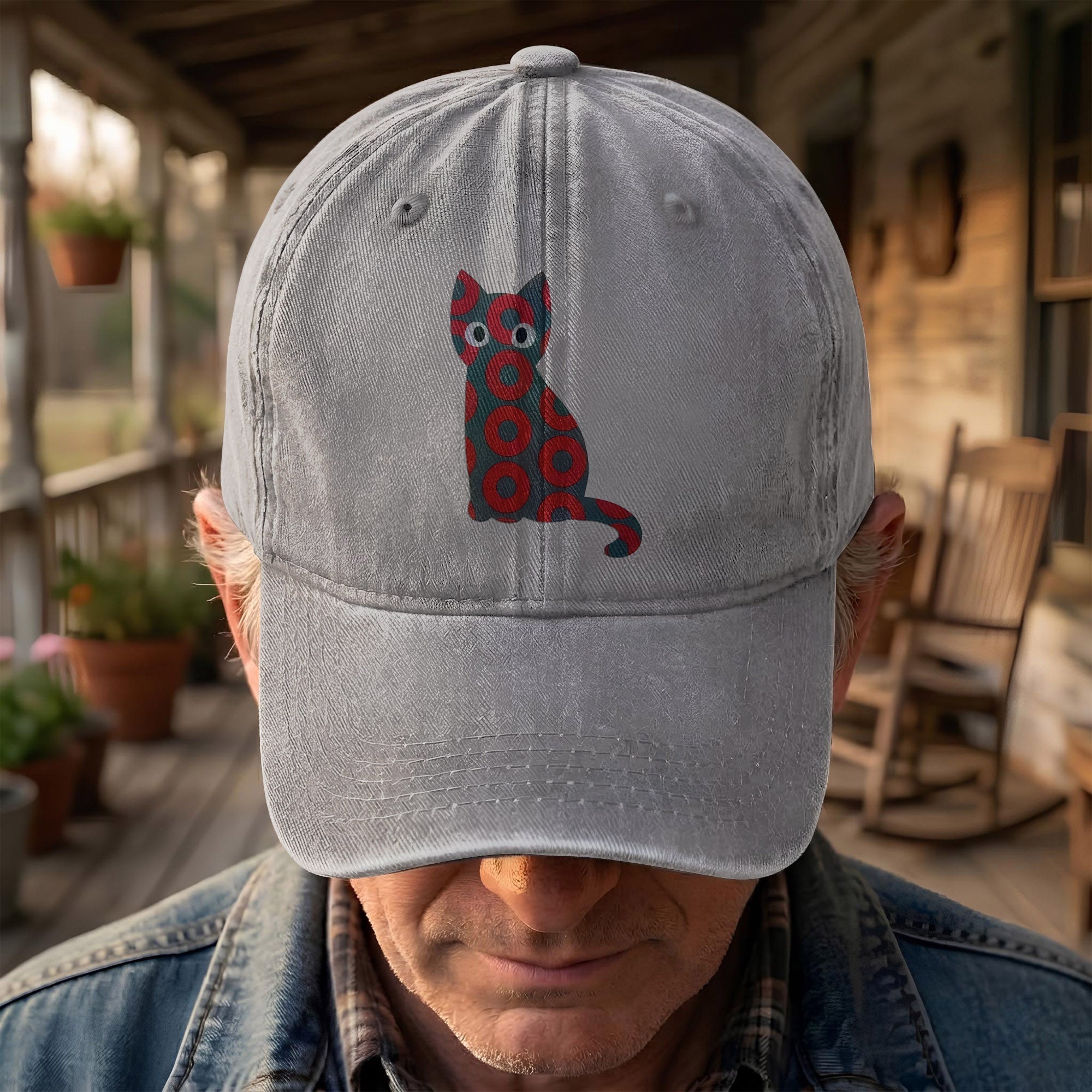 5-PACK Holographic Phish Cat Denim Cap Retro Music Fan Merch Cap Gift For Dad (With Box)