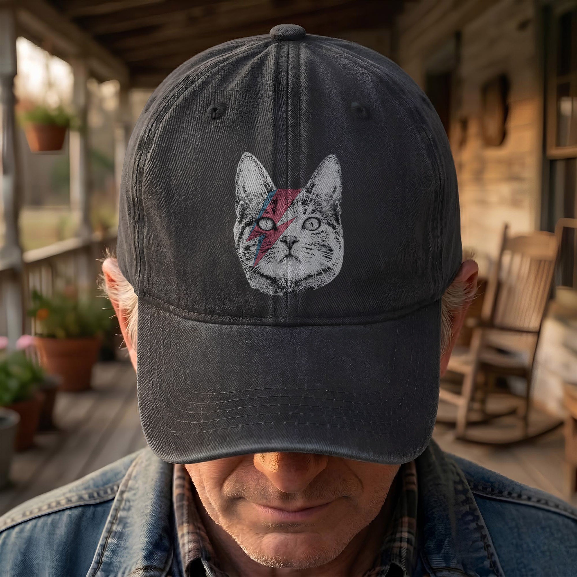 Kitty Stardust Denim Cap David Bowie Inspired Merch Dad Hat (With Box)