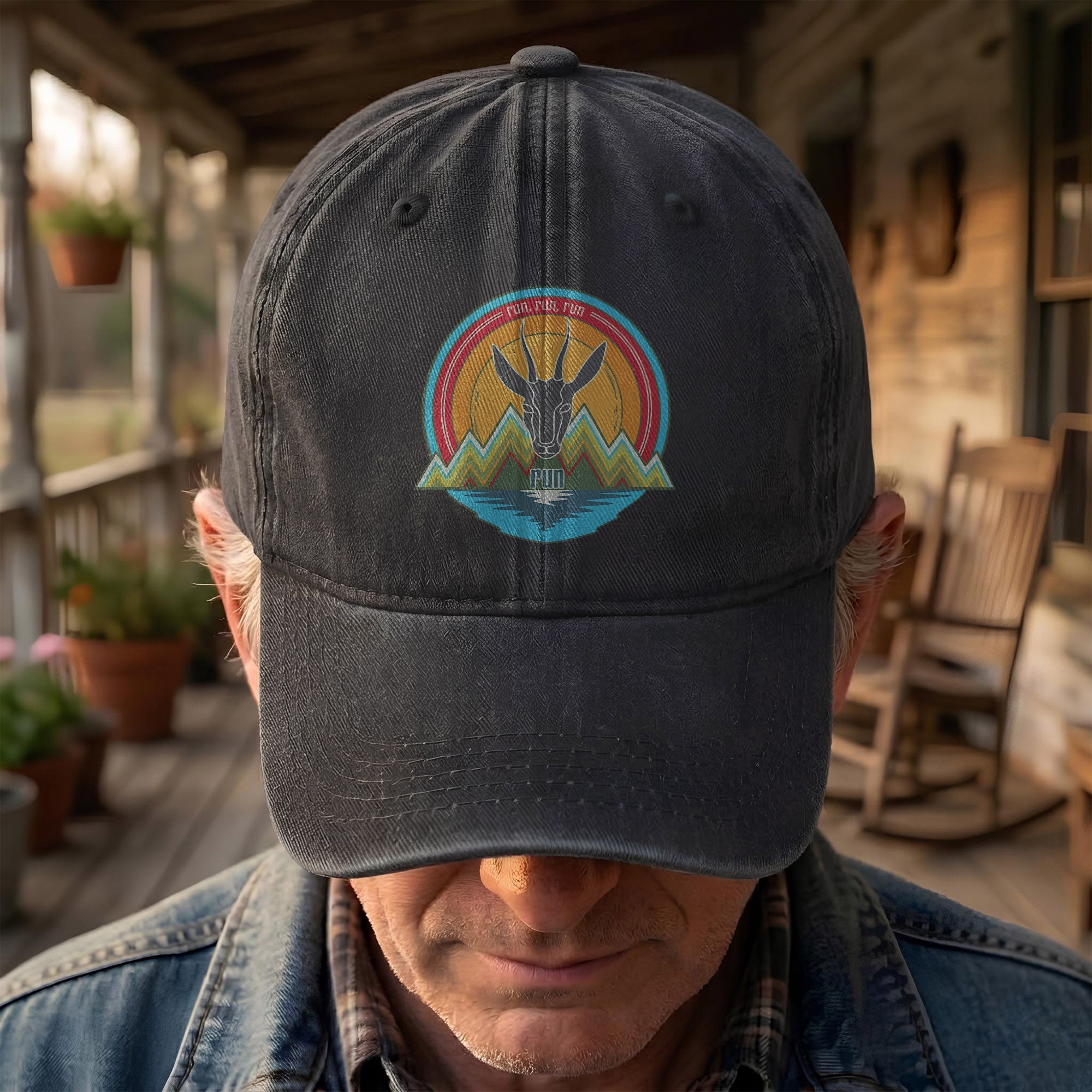 Phish Antelope Run Logo Denim Cap Retro Music Phish Cap Gift For Dad (With Box)