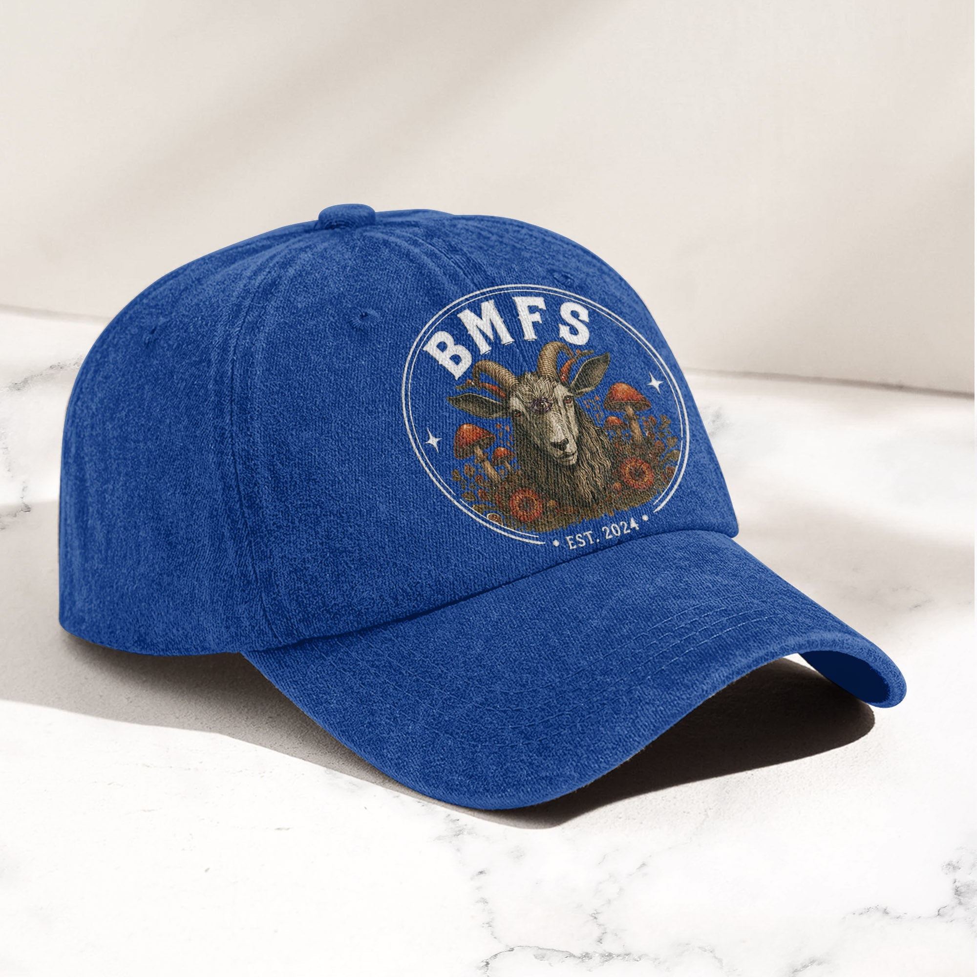 Billy Strings BMFS Goat Three Eyed Goat Mushroom Vintage Graphic Denim Cap Retro Vintage Dad Cap Gift For Dad (With Box)