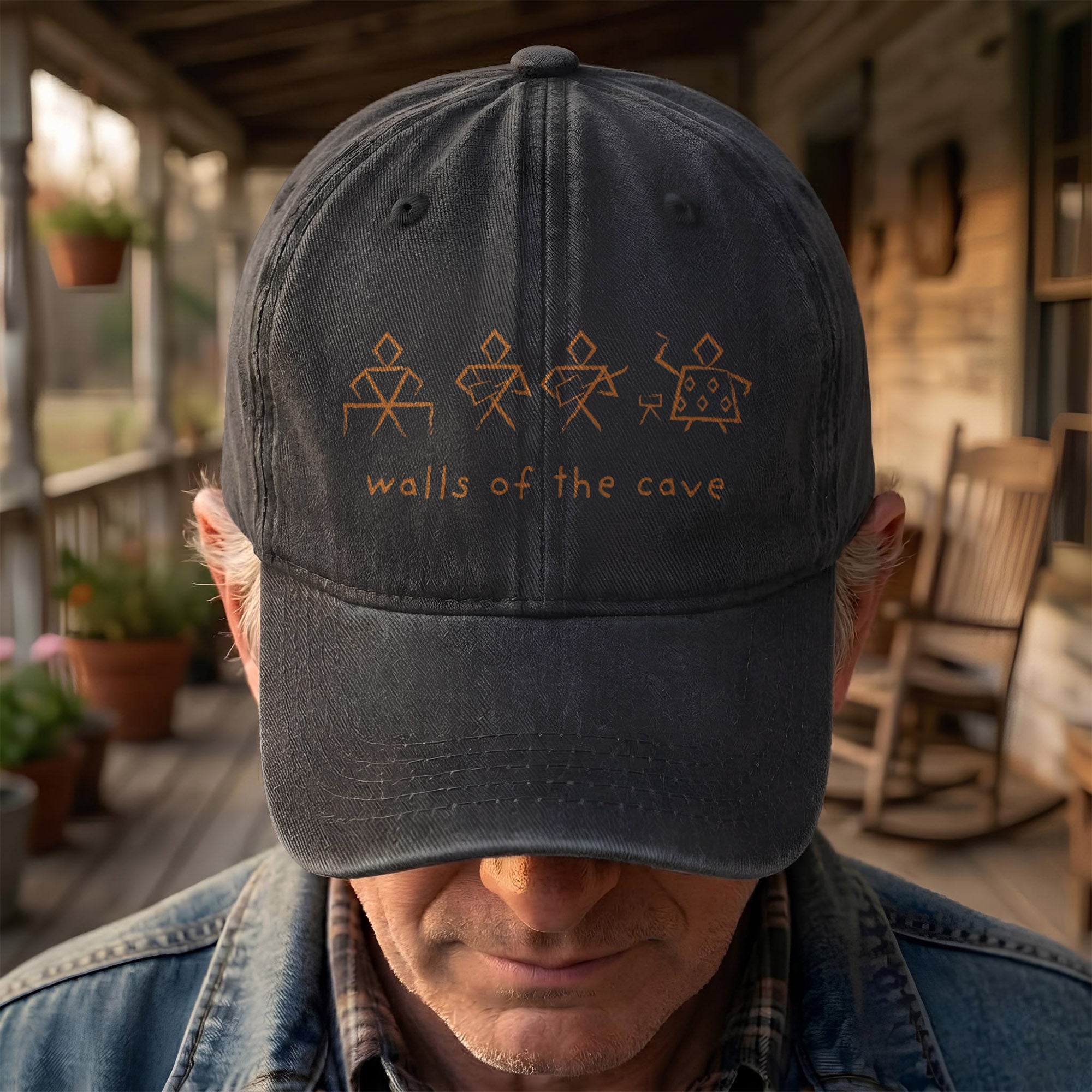 Phish Walls of the Cave Petroglpyh Denim Cap Retro Music Phish Cap Gift For Dad (With Box)