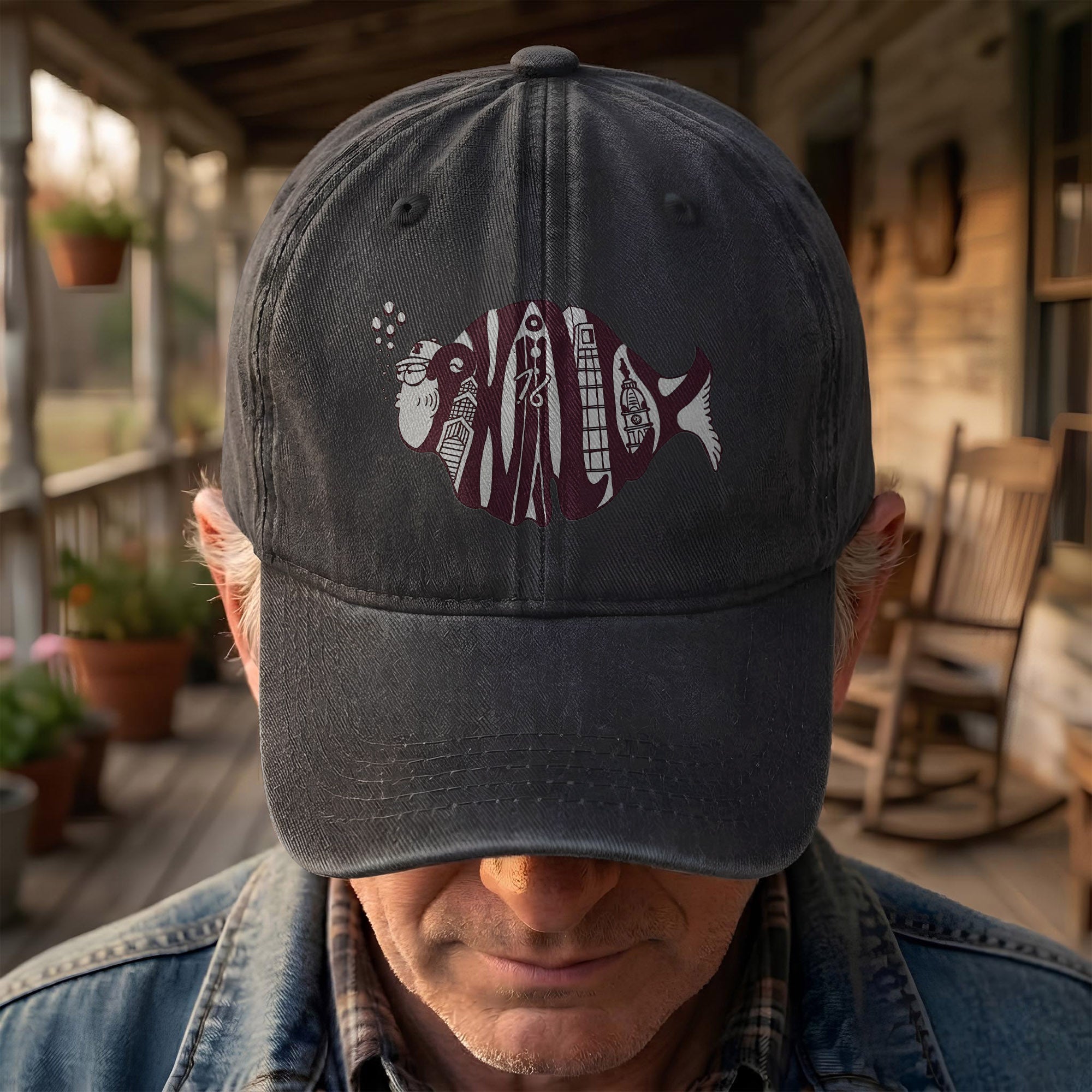 Phish Phishadelphia Logo Denim Cap Retro Music Phish Cap Gift For Dad (With Box)