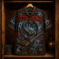 Scorpions Hawaiian Shirt - Stained Glass Hard Rock All-Over Print Button-Up Shirt
