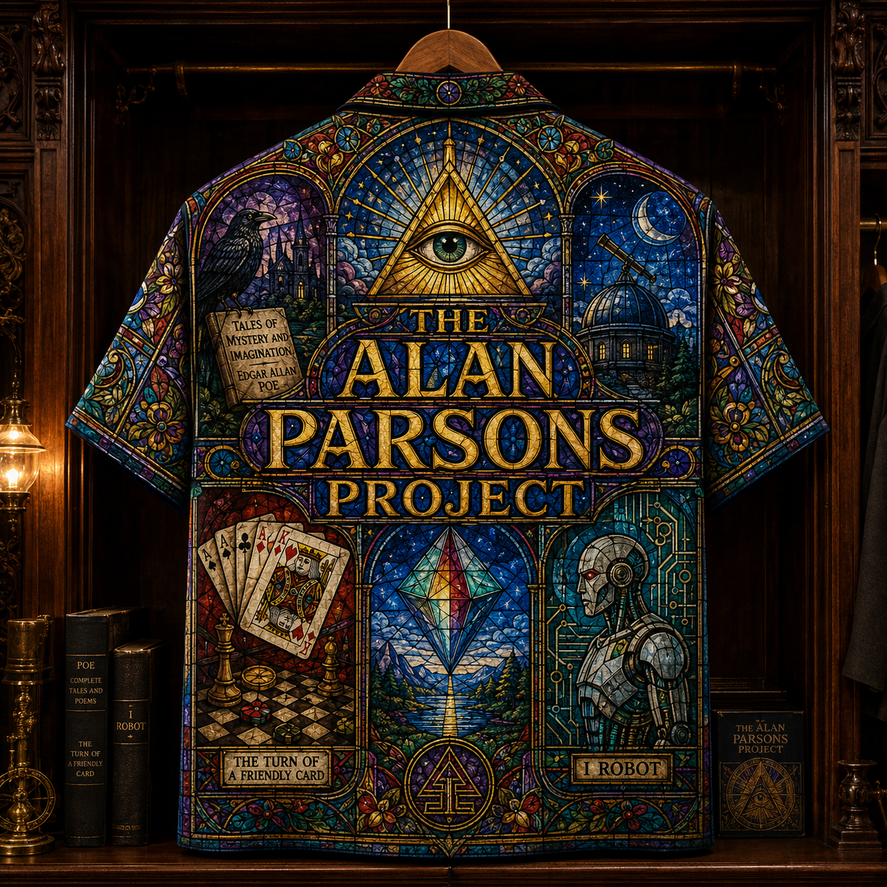The Alan Parsons Project Hawaiian Shirt - Stained Glass Progressive Rock AOP Button-Up Shirt