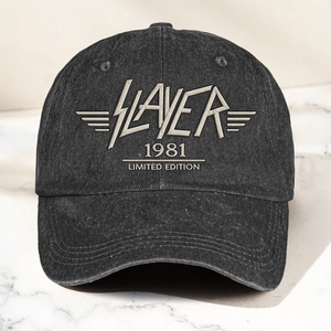 Slayer Band Logo Est 1981 Denim Cap Retro Vintage Dad Cap Gift For Dad (With Box)