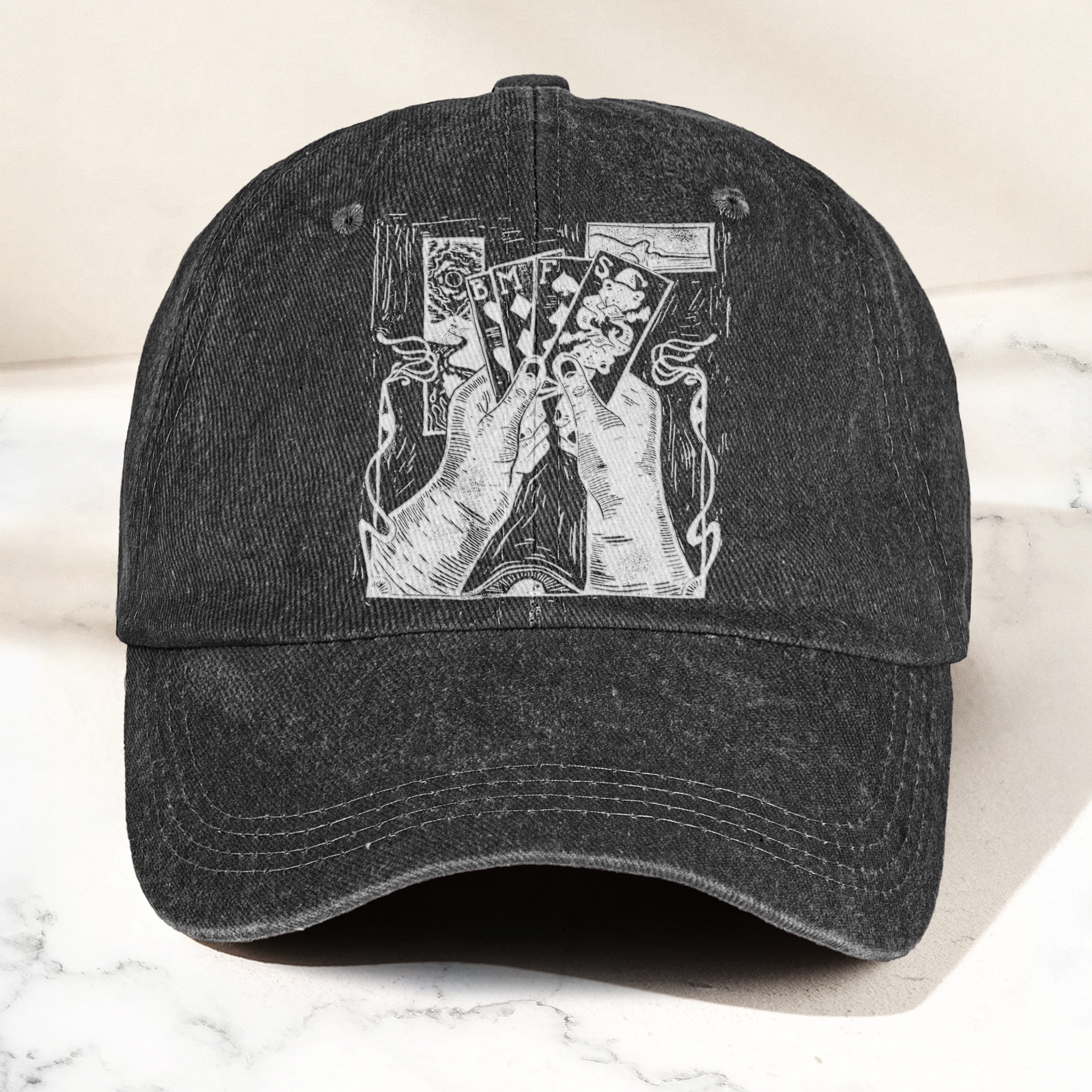 Billy Strings BMFS Playing Cards Woodcut Graphic Music Merch Denim Cap Retro Vintage Dad Cap Gift For Dad (With Box)