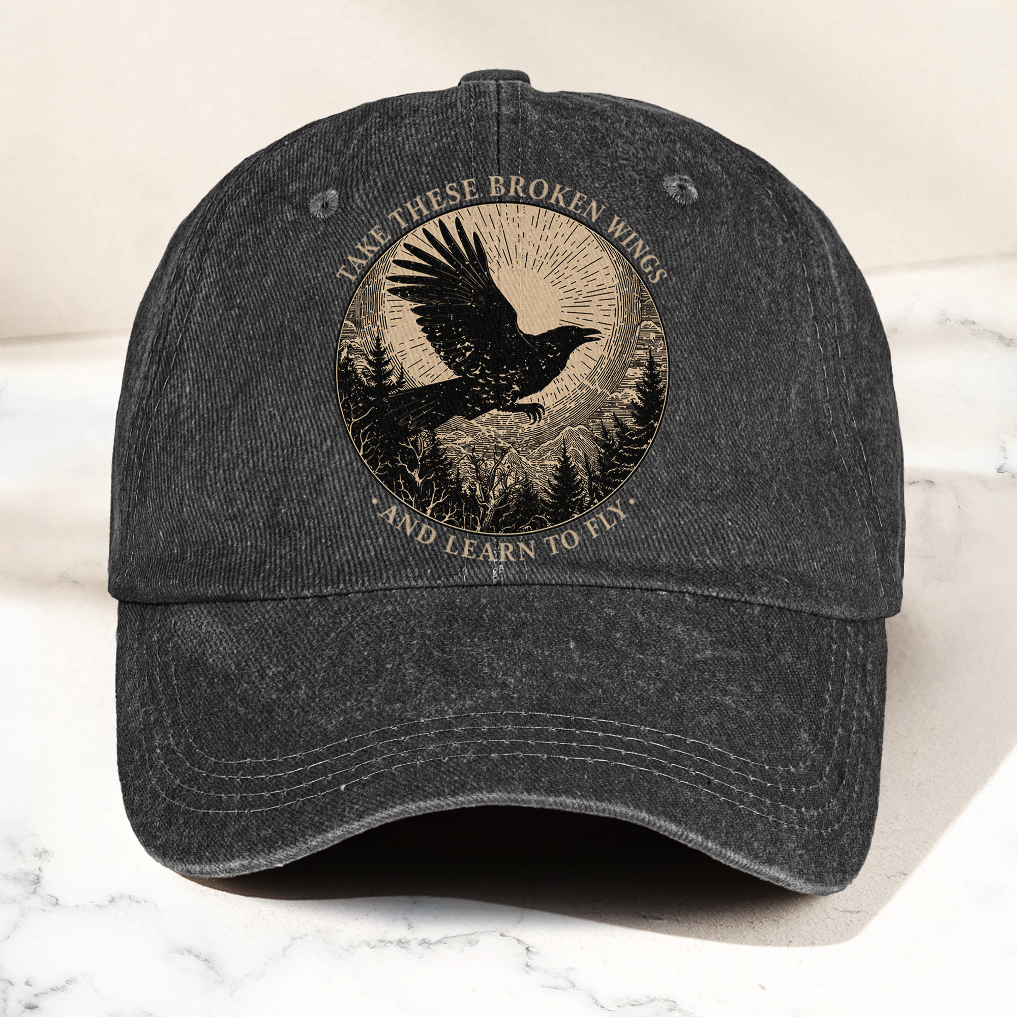 Broken Wings Mr Mister Take These Broken Wings Lyrics Denim Cap Retro Vintage Dad Cap Gift For Dad (With Box)