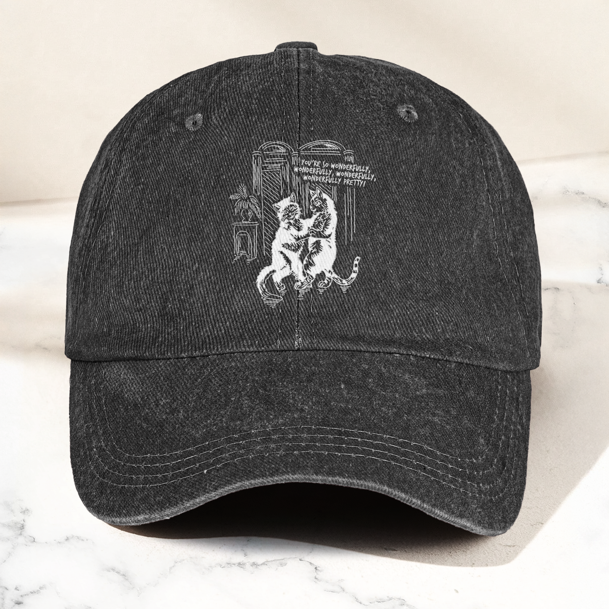 The Cure Lovecats Essential Artwork Vintage Denim Cap Retro The Cure Band Merch Gift for Dad (With Box)
