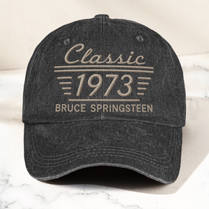 Bruce Springsteen Classic 1973 Est Heartland Rock Band Music Merch Graphic Denim Cap Retro Vintage Dad Cap Gift For Dad (With Box)
