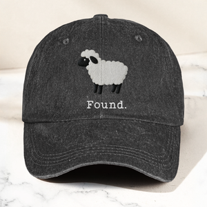 Found Lost Sheep Christian Faith Denim Cap Vintage Dad Cap Gift For Dad (With Box)