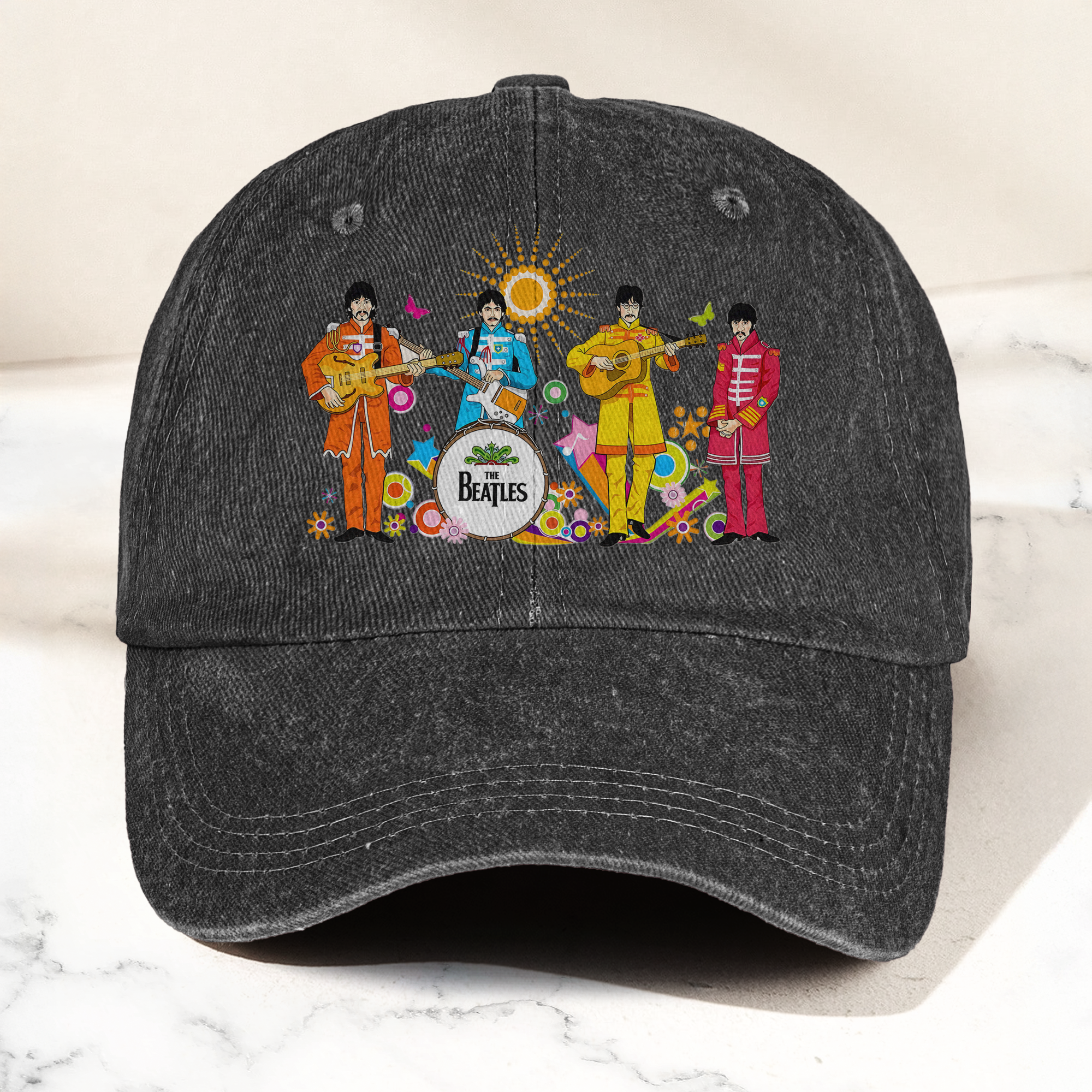 Sgt. Pepper's Lonely Hearts Club Band Denim Cap The Beatles Merch Gift for Dad (With Box)